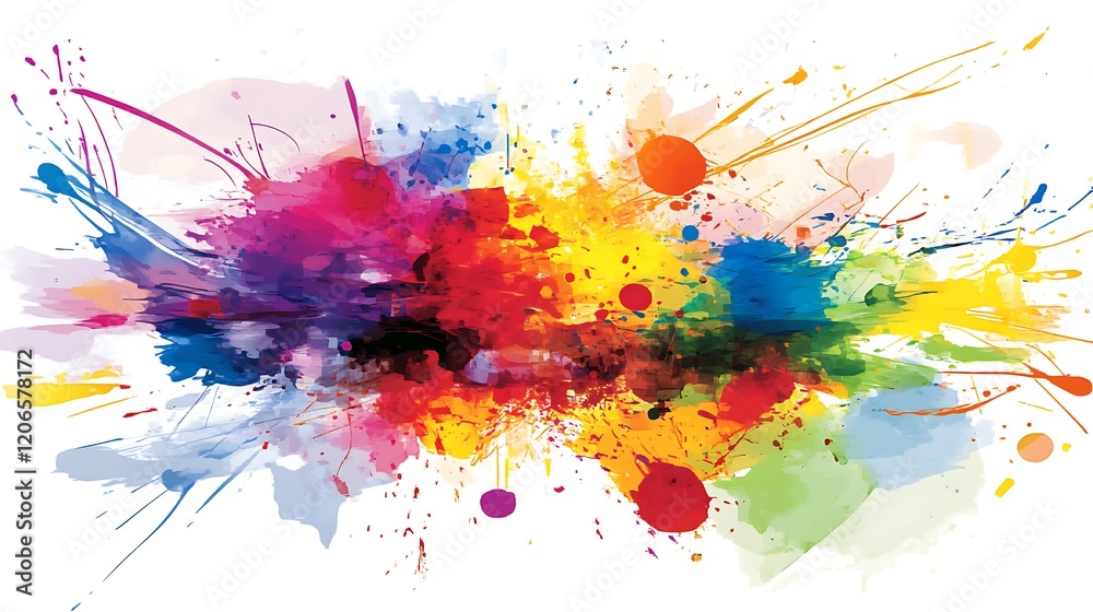 Fototapeta premium Abstract Colorful Paint Splatter Explosion Design