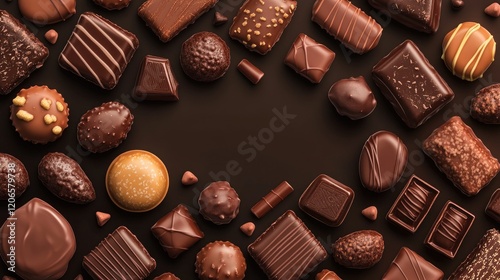 Assorted Chocolate Candies Arranged In A Frame photo