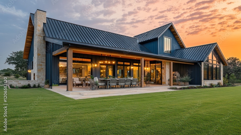 custom made wallpaper toronto digitalModern Farmhouse at Sunset: Texas Hill Country Estate