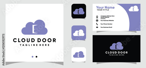 Cloud Door logo design and business card template