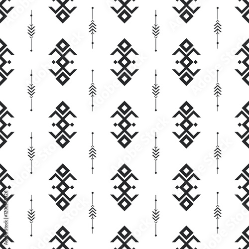 Line art modern tribal vector design , cool minimal geometric patterns inspired by old Nordic Viking rune art. Great for fabric, textile, carpet