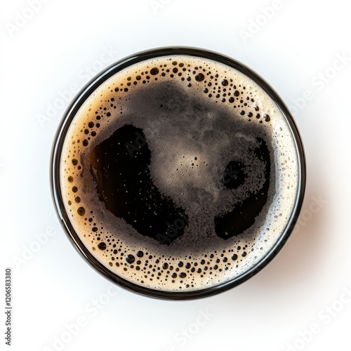 A rich, dark stout beer with a creamy head, robust and smooth