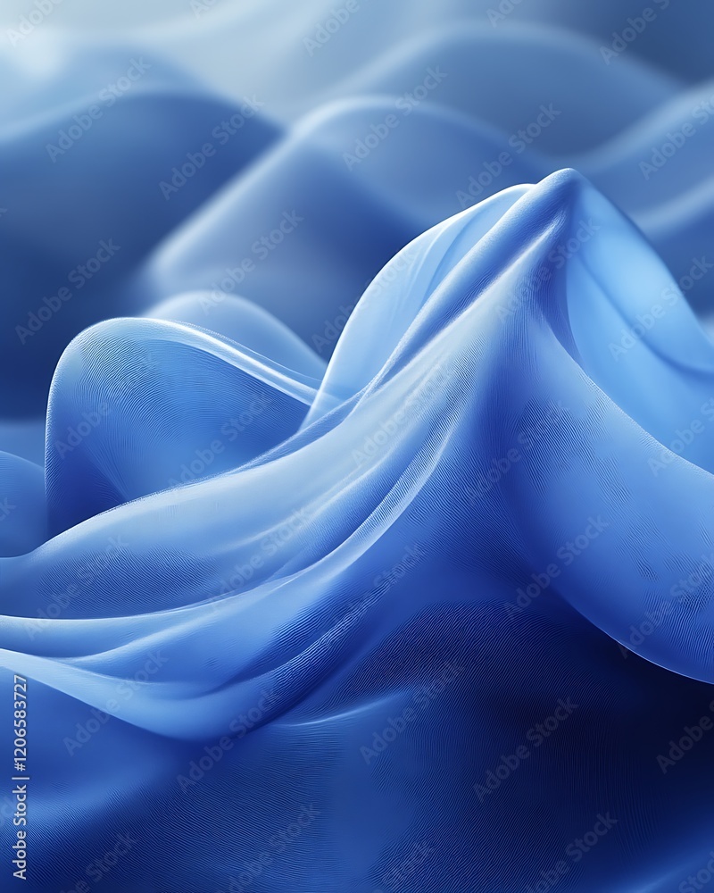 Obraz premium Abstract blue fabric waves.