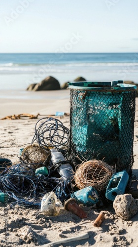 Nautical Waste Disposal Refuge Highlighting Marine Pollution