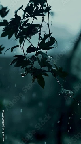 water drops on the tree