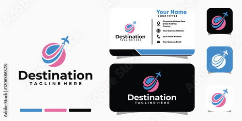 Traveling Destination logo design and business card template