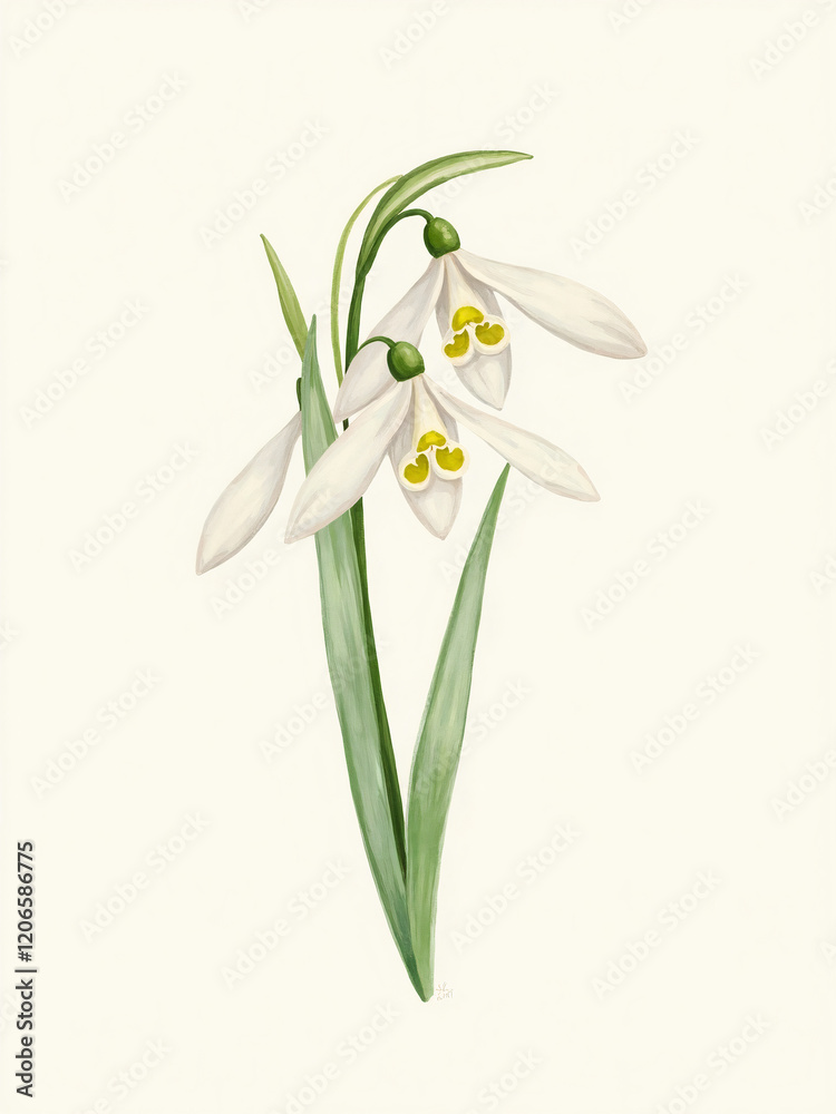 Obraz premium snowdrop flower isolated on white