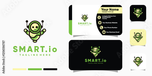 Smart Robot logo design and business card template