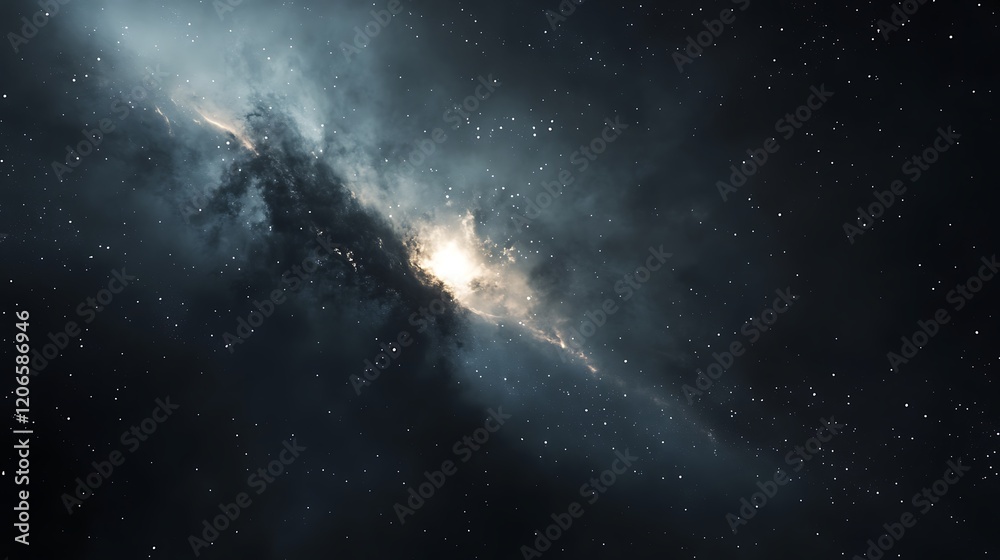 Fototapeta premium A stunning view of a galaxy with stars and cosmic clouds.