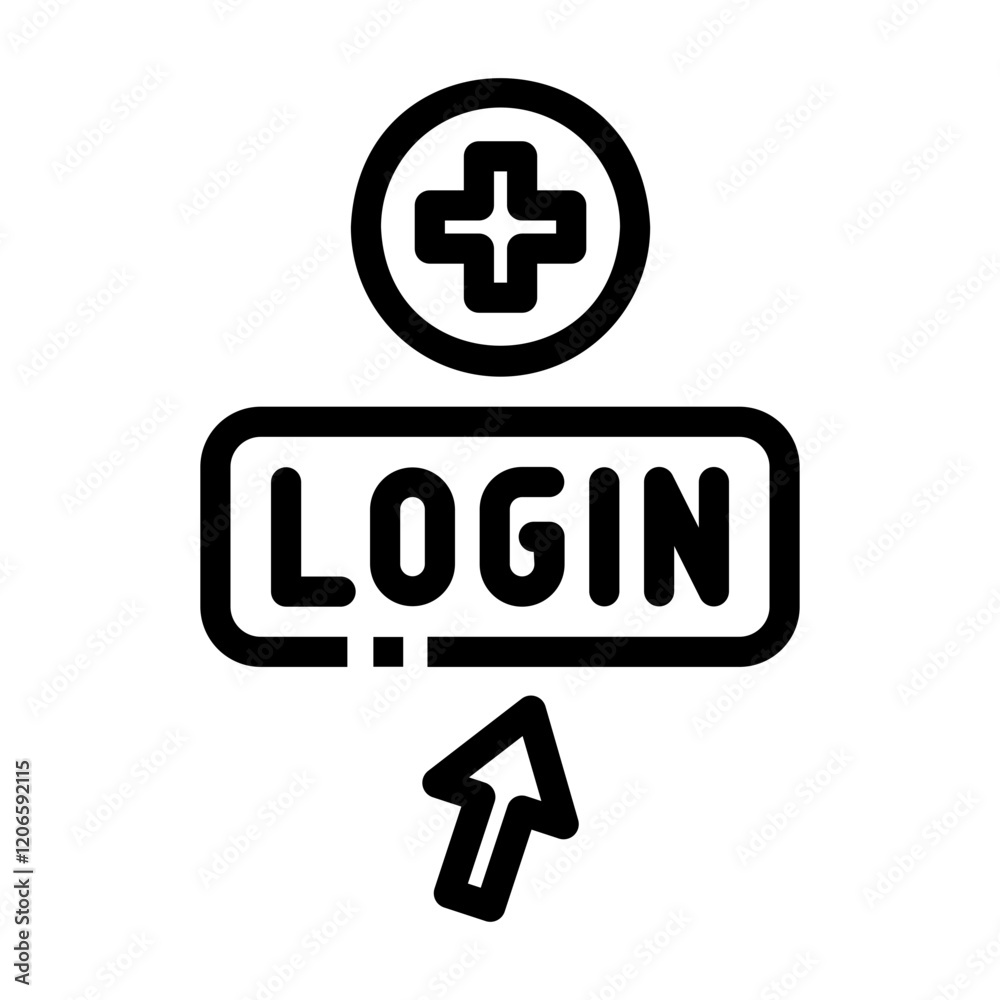 Obraz premium login Line Icon