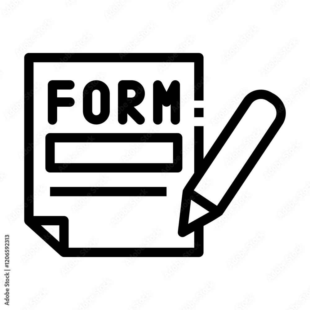 form registration Line Icon