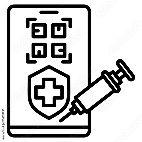 digital immunization app single icon
