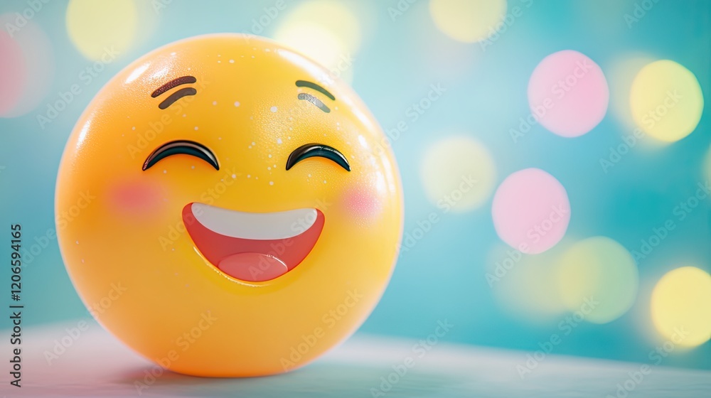 Fototapeta premium Soft and Squishy Stress Relief Toy with a Happy Expression