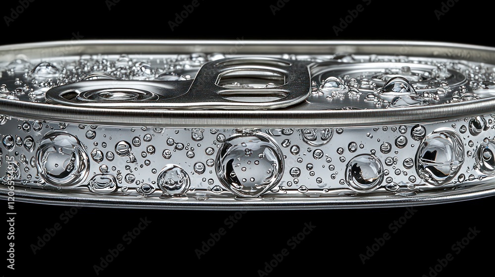 Metallic Can with Condensation Close-up Macro Photography Shot Metallic Can with Condensation Close-up Macro Photography Shot