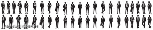 Wallpaper Mural collection of vector icons of male silhouette models wearing suits Torontodigital.ca