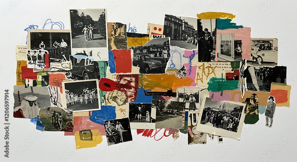 Fototapeta premium PNG Eclectic collage art expression, element set on transparent background 