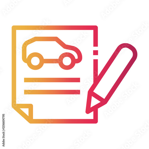 driver license Line Gradient Icon