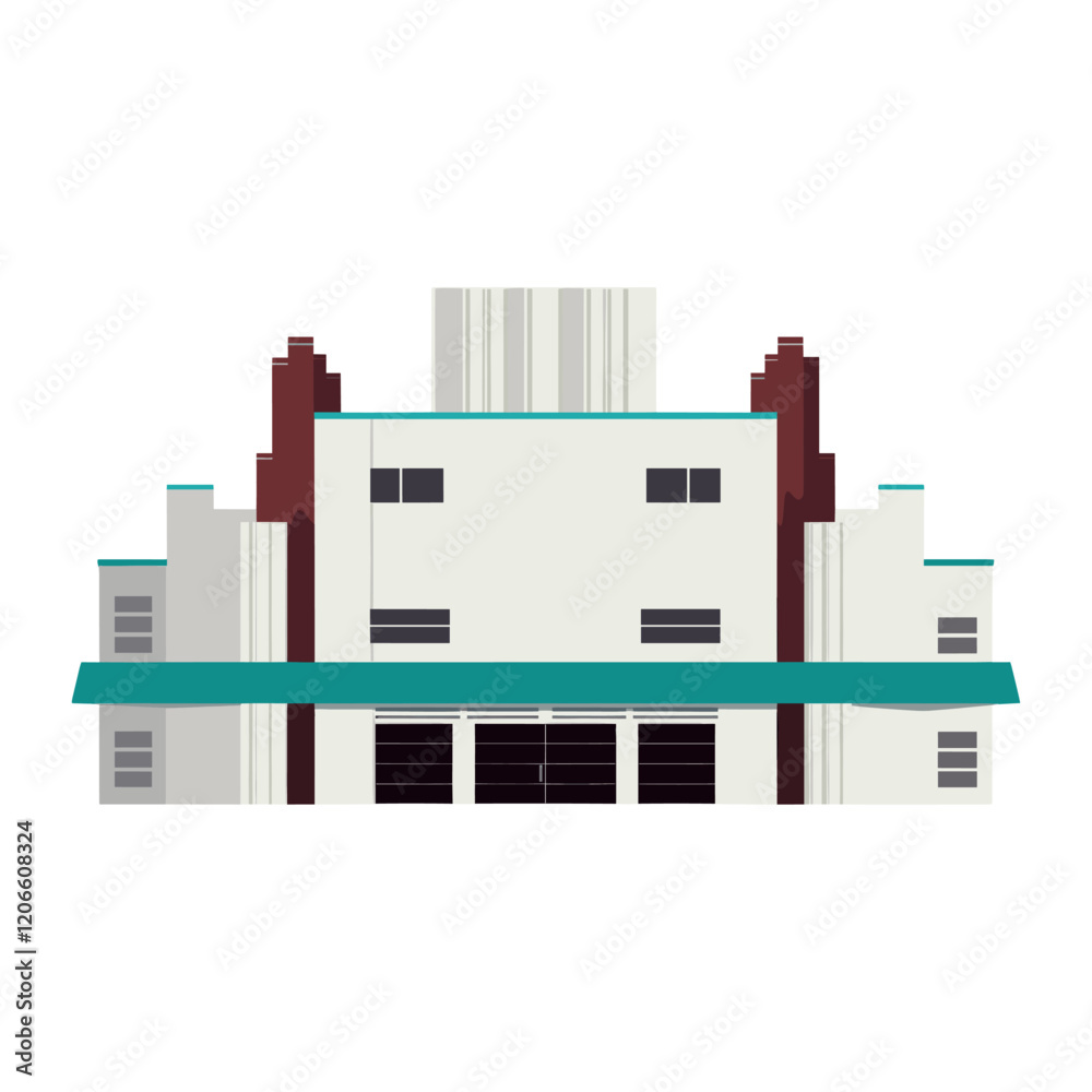 Building complex architecture illustration minimalist vector