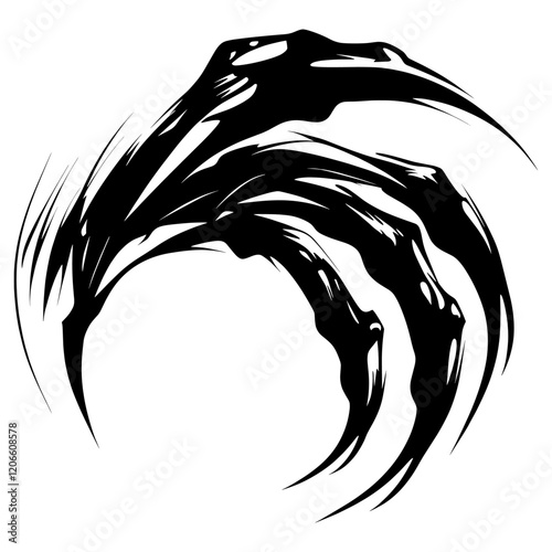 Claws scratching black electronics hardware vector