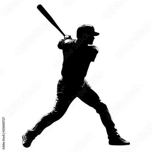 Baseball silhouette athlete sports vector