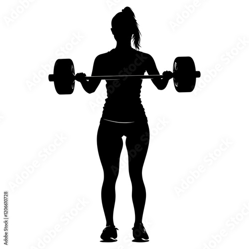 Woman liftup fitness dumbbell silhouette exercise female vector