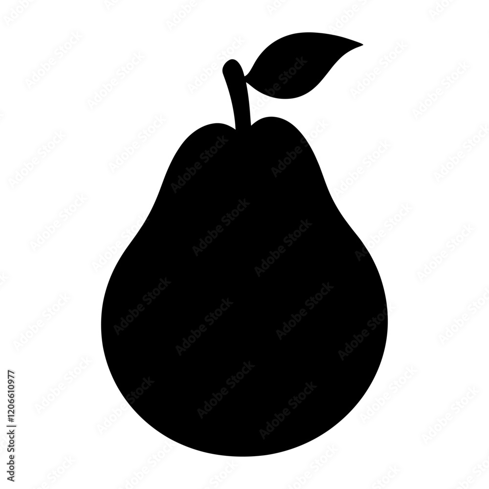 Pear silhouette illustration simple fruit vector Pear silhouette illustration simple fruit vector