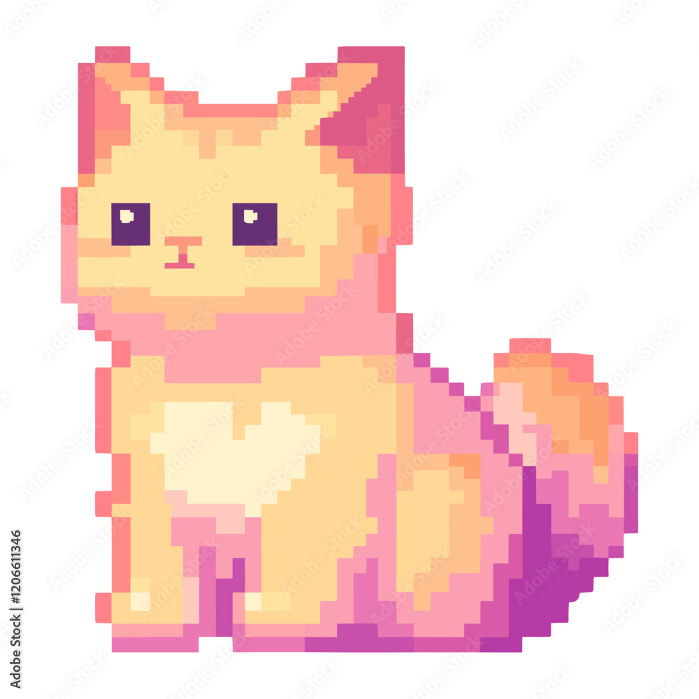 Fototapeta premium Cat&nbsp;illustration design pixel vector