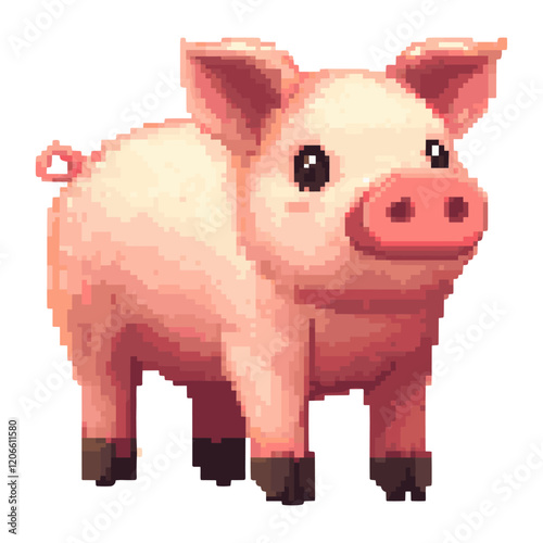 Pig illustration animal pixel vector