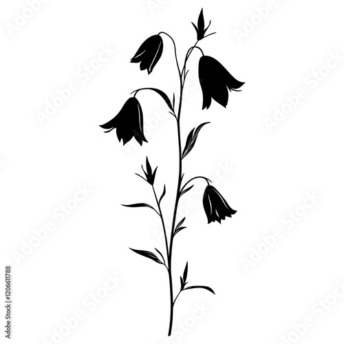 Illustration silhouette minimalist flower vector