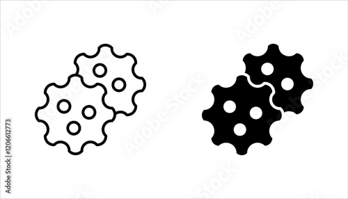 Cancer cell icon set, cancer disease vector illustration on white background