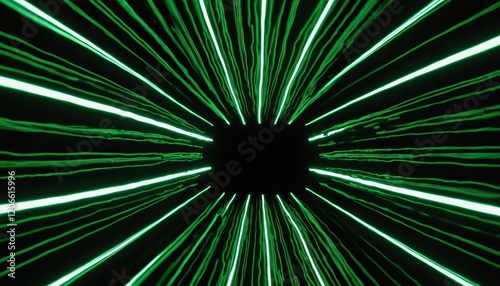 Green lines are shown on a black background