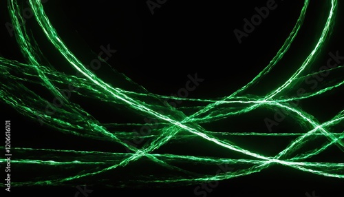Green lines are shown on a black background