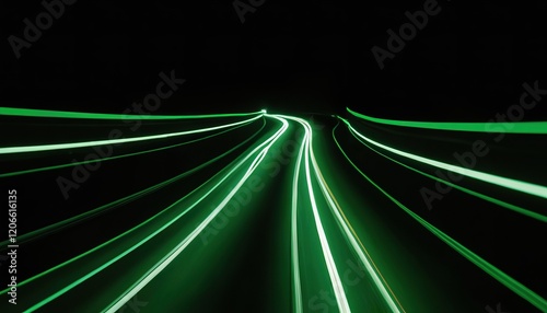 Green lines are shown on a black background