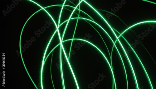 Green lines are shown on a black background