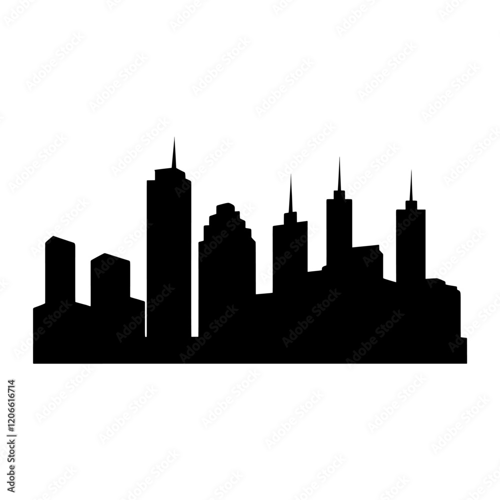 Naklejka premium Building silhouette architecture illustration vector