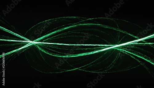 Green lines are shown on a black background