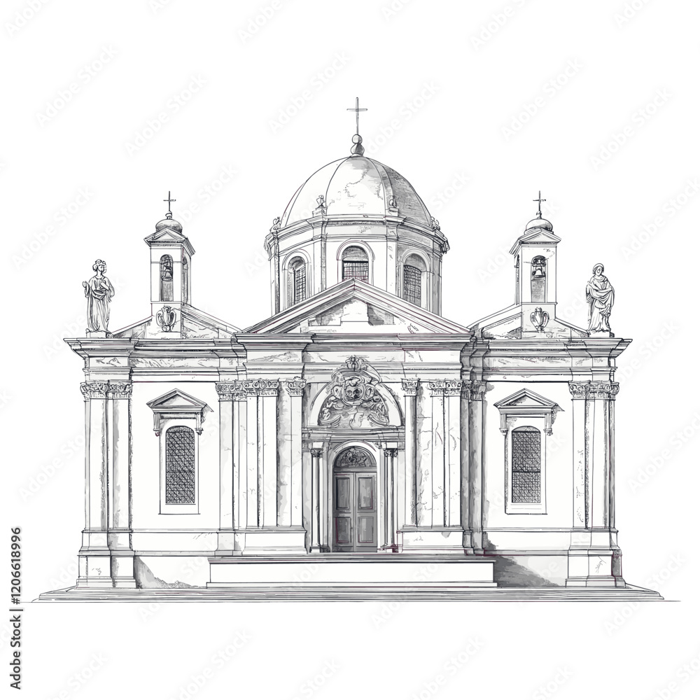 Local church drawing architectural architecture vector Local church drawing architectural architecture vector