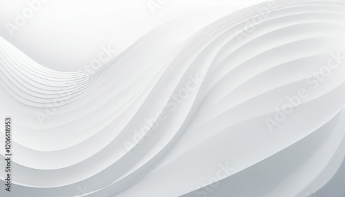 Gray wave curve lines abstract background with flowing particles. Digital energy waves technology concept. Modern backdrop design for business, presentation, banner.