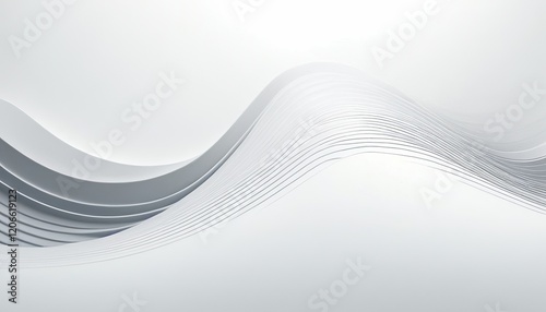 Gray wave curve lines abstract background with flowing particles. Digital energy waves technology concept. Modern backdrop design for business, presentation, banner.