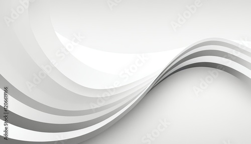 Gray wave curve lines abstract background with flowing particles. Digital energy waves technology concept. Modern backdrop design for business, presentation, banner.