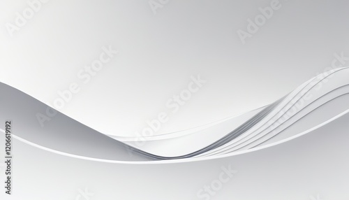Gray wave curve lines abstract background with flowing particles. Digital energy waves technology concept. Modern backdrop design for business, presentation, banner.