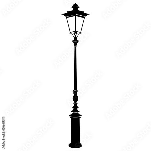 Vintage streetlights silhouette lamp illustration vector