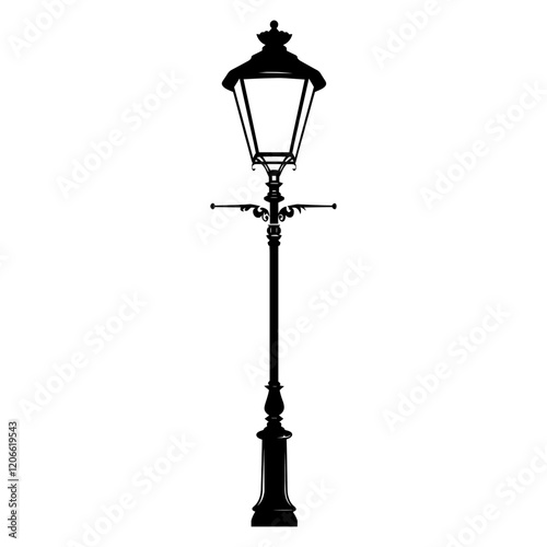 Vintage streetlights silhouette lamp illustration vector