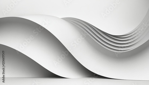 Abstract white wave background with smooth white background with smooth lines