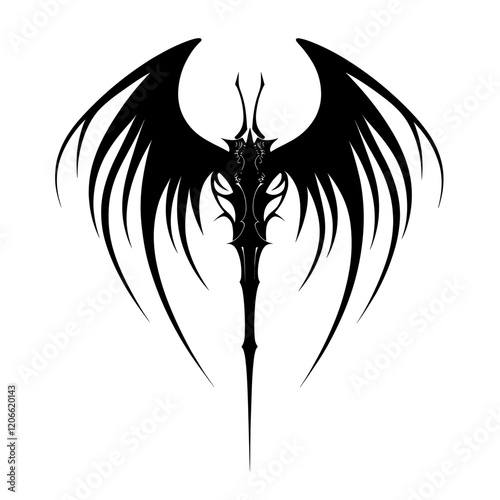 Angel wings silhouette symbol tribal vector