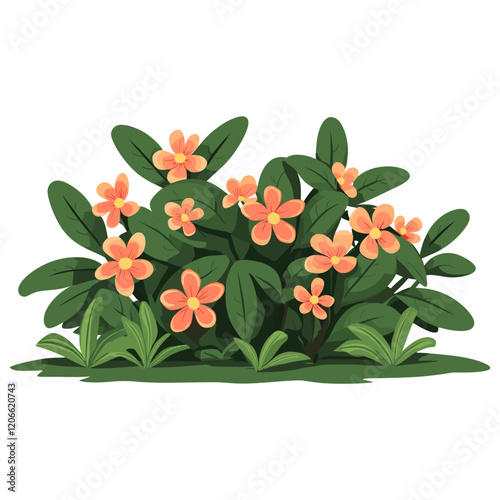 A bush and flower flowers art illustration vector
