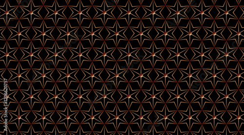 Hexagonal star shape luxury pattern background | Pattern background with geometric shape | Star shape vector background with gold color