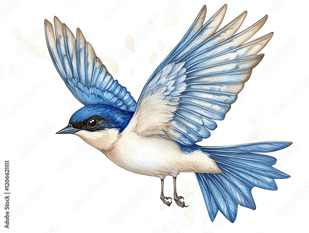Fototapeta premium Beautiful Blue Bird in Flight
