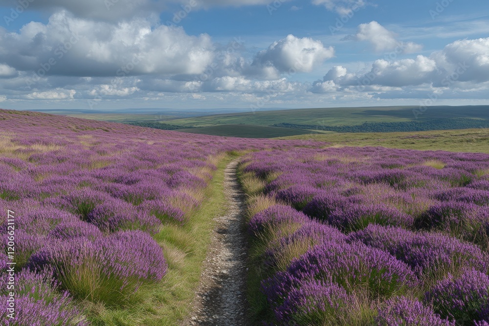 Obraz premium Narrow Dirt Path Under Bright Midday Sun