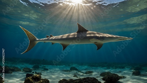 Intricate Detail: Smalltooth Sawfish’s Rostrum Glowing in Sunlight